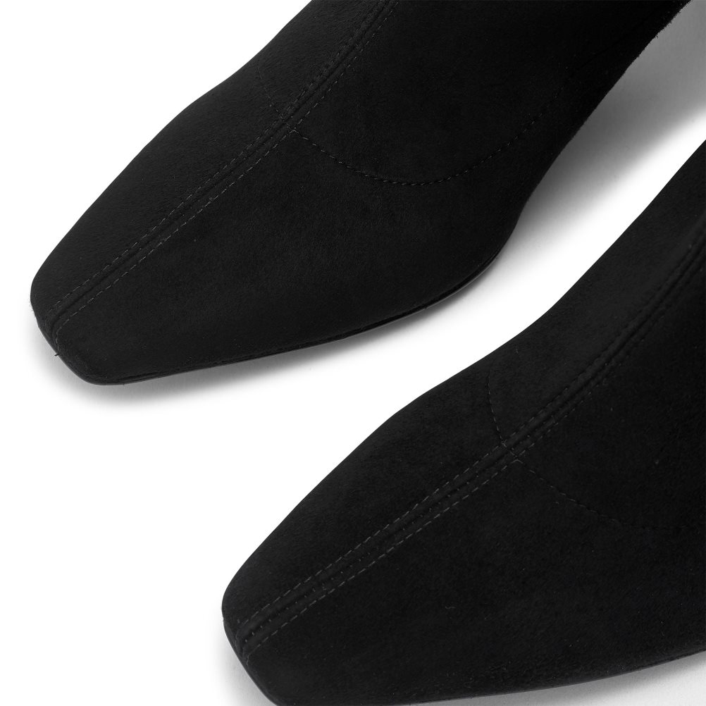 Dámské Kozačky Nad Kolena Russell & Bromley Overnight Stretch Semišové Černé | CZ-27350X