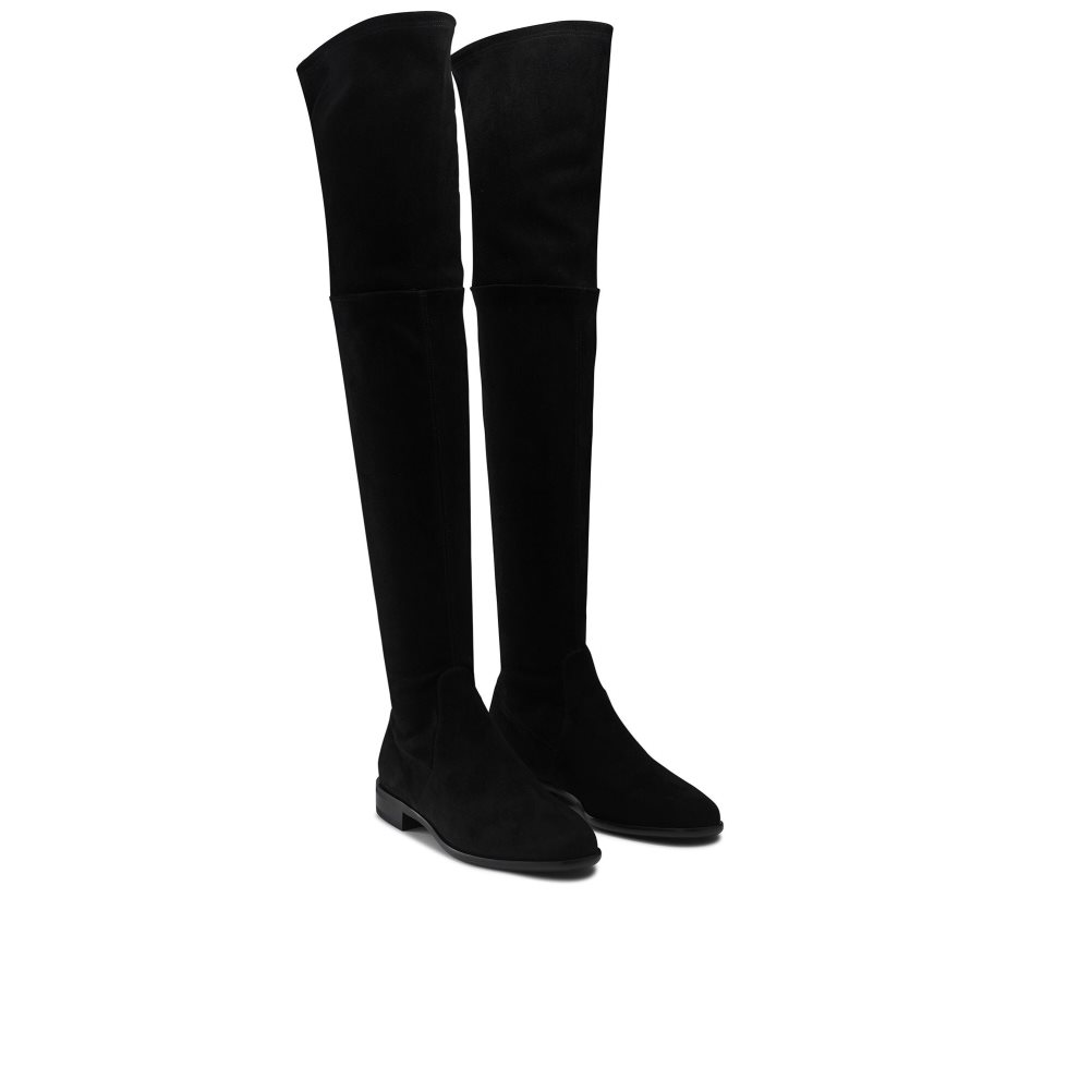 Dámské Kozačky Nad Kolena Russell & Bromley All Legs Semišové Černé | CZ-57639N