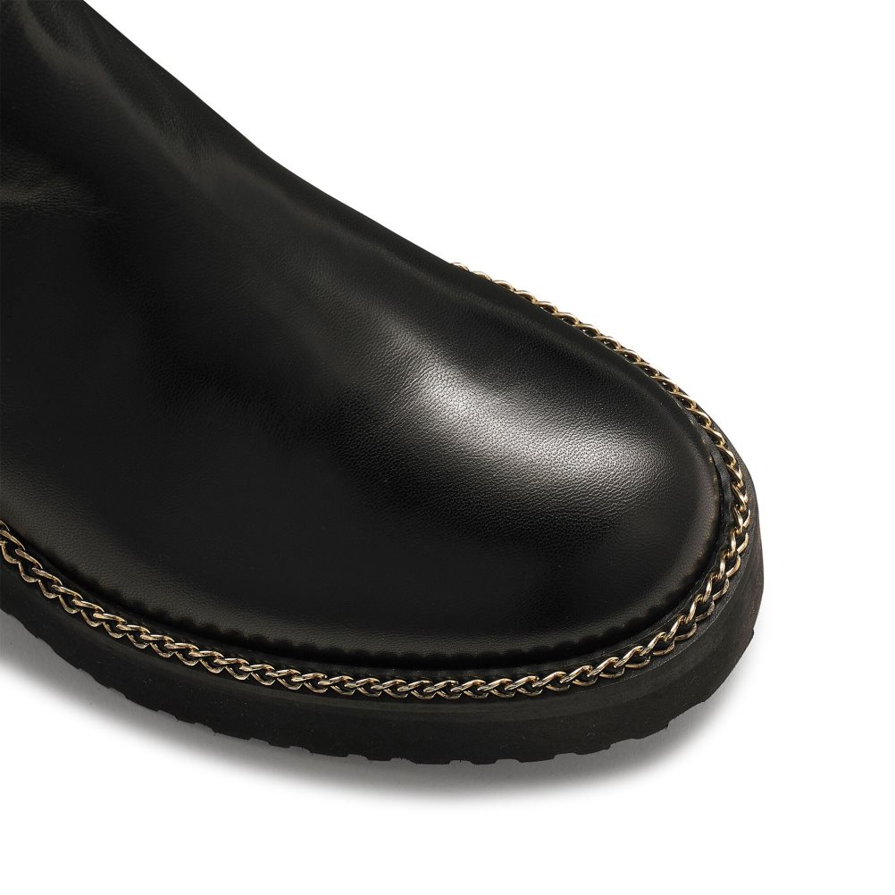 Dámské Kozačky Nad Kolena Russell & Bromley Uptight Stretch Klínku Černé | CZ-80612F