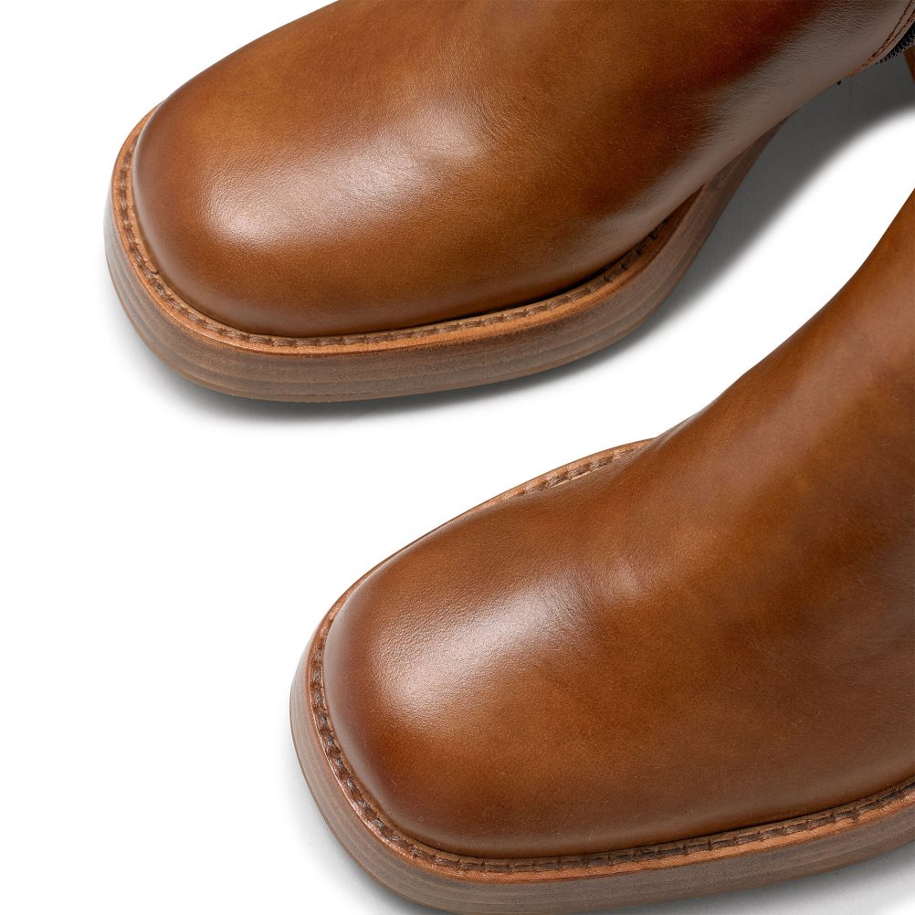 Dámské Kozačky Nad Kolena Russell & Bromley Gaucho Block Heel Tmavě Hnědé | CZ-98731B