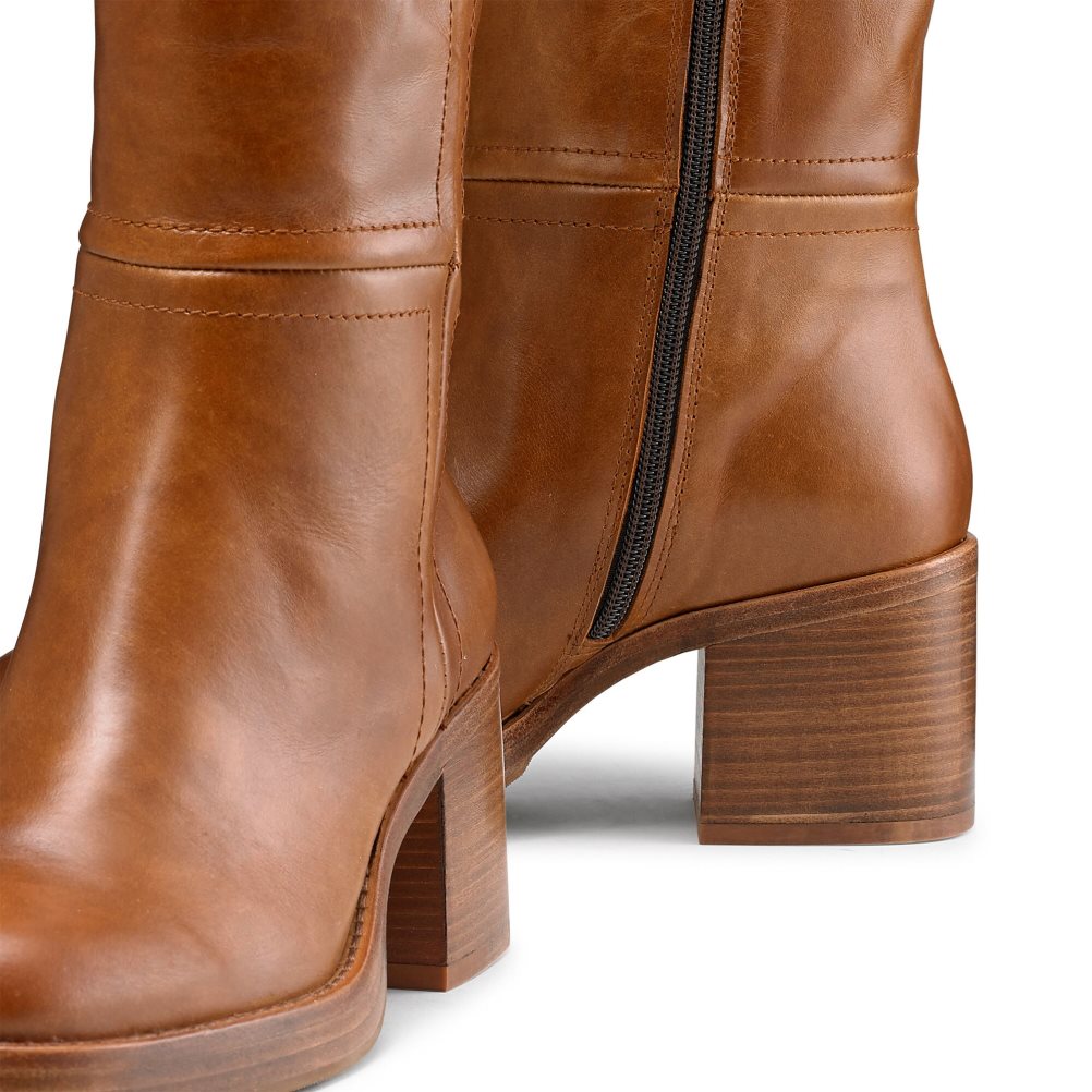 Dámské Kozačky Nad Kolena Russell & Bromley Gaucho Block Heel Tmavě Hnědé | CZ-98731B