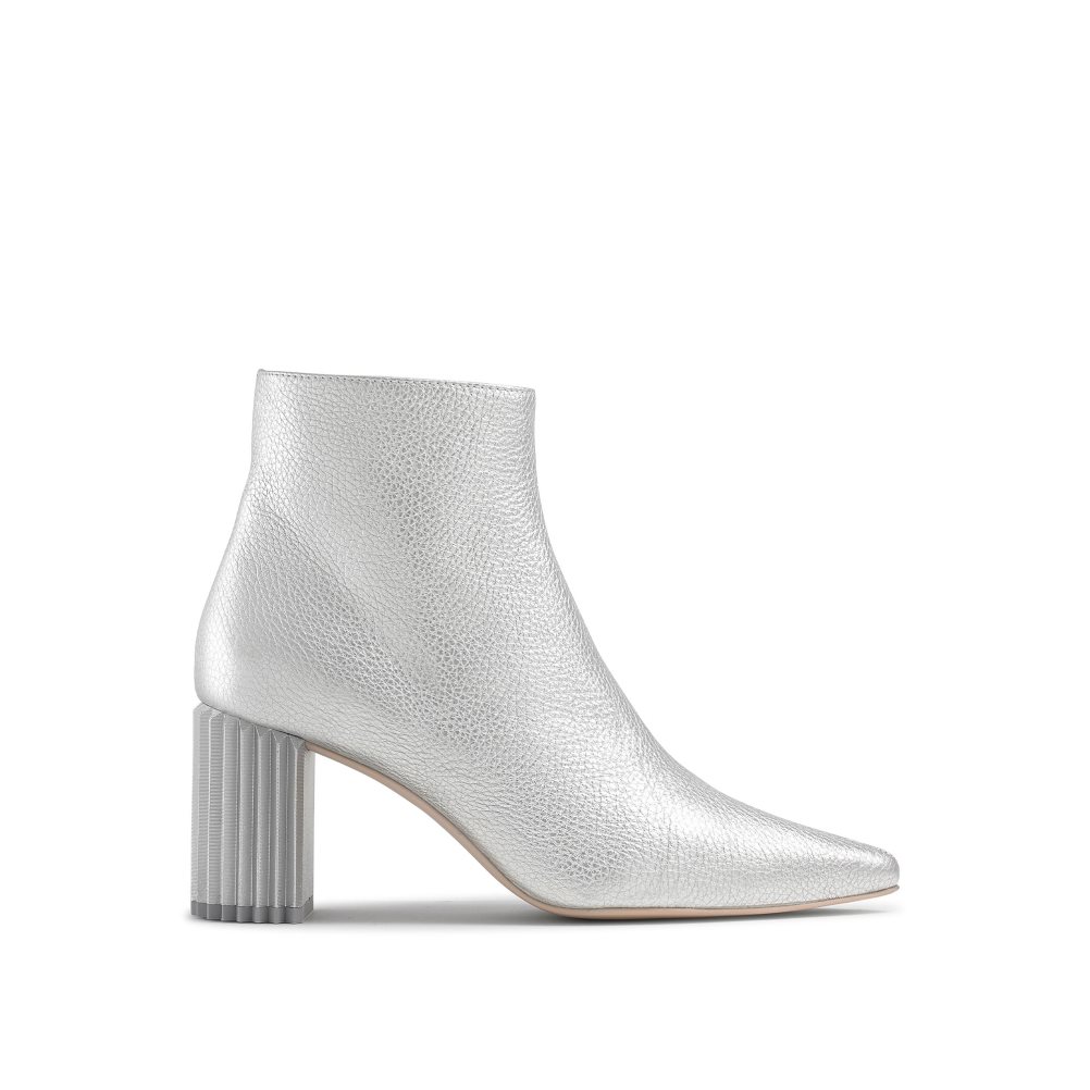 Dámské Kozačky na Podpatku Russell & Bromley Athenaboot Pointed Stříbrné | CZ-67105N