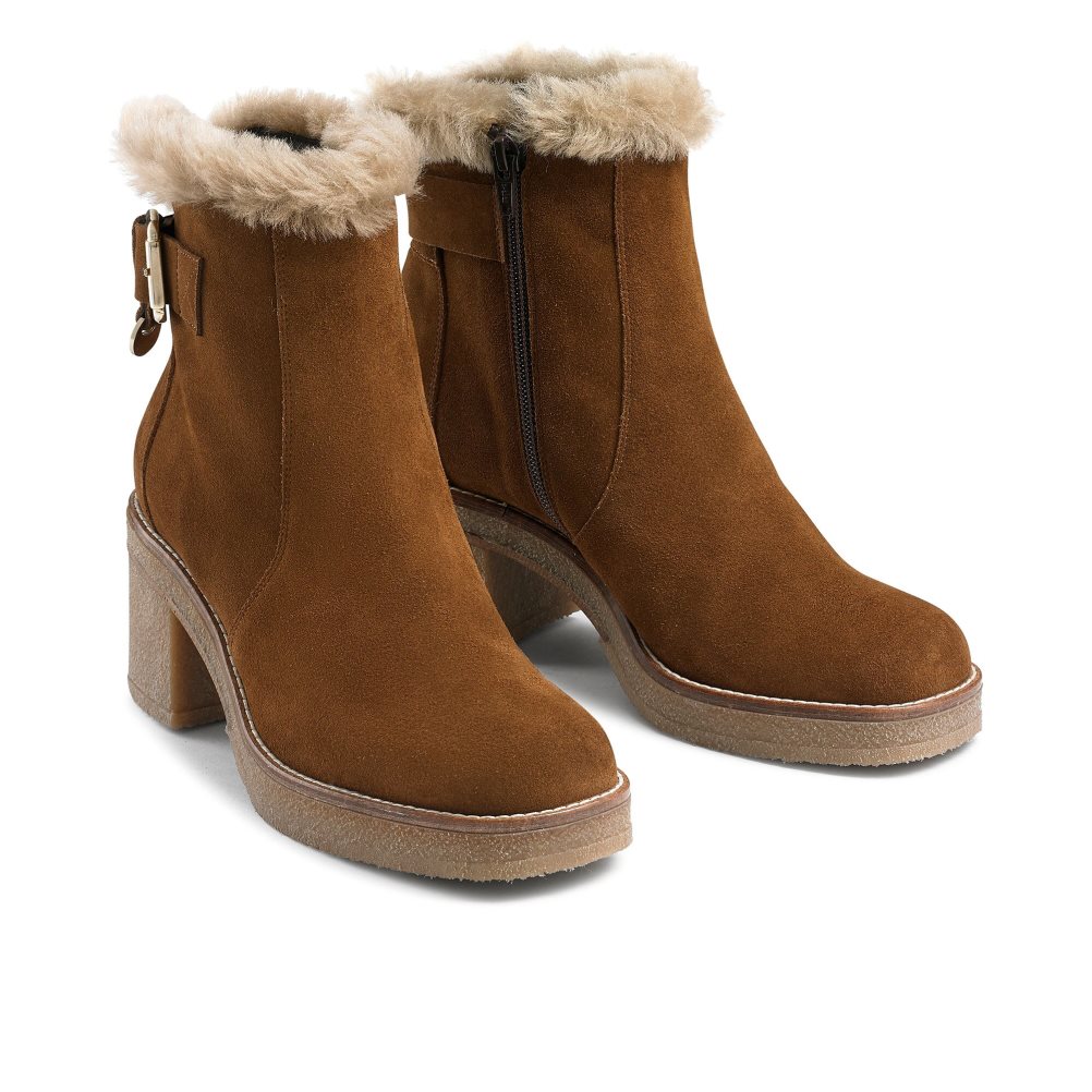 Dámské Kozačky na Podpatku Russell & Bromley Advent Block Hnědé | CZ-83169G