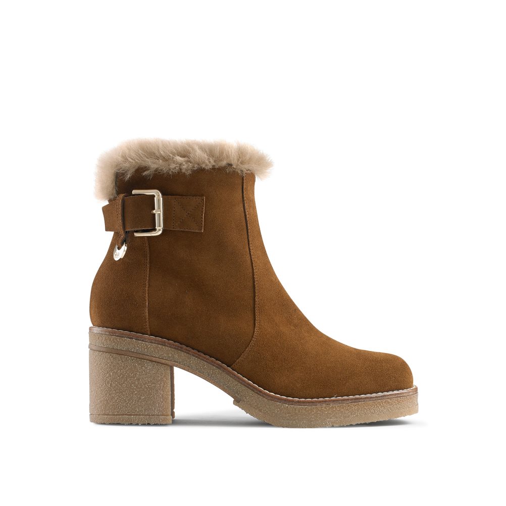Dámské Kozačky na Podpatku Russell & Bromley Advent Block Hnědé | CZ-83169G