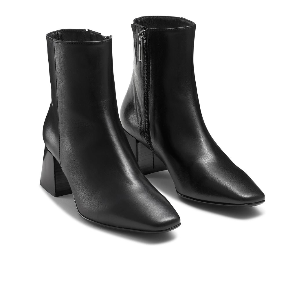 Dámské Kozačky na Podpatku Russell & Bromley Twofaced Block Černé | CZ-95763G