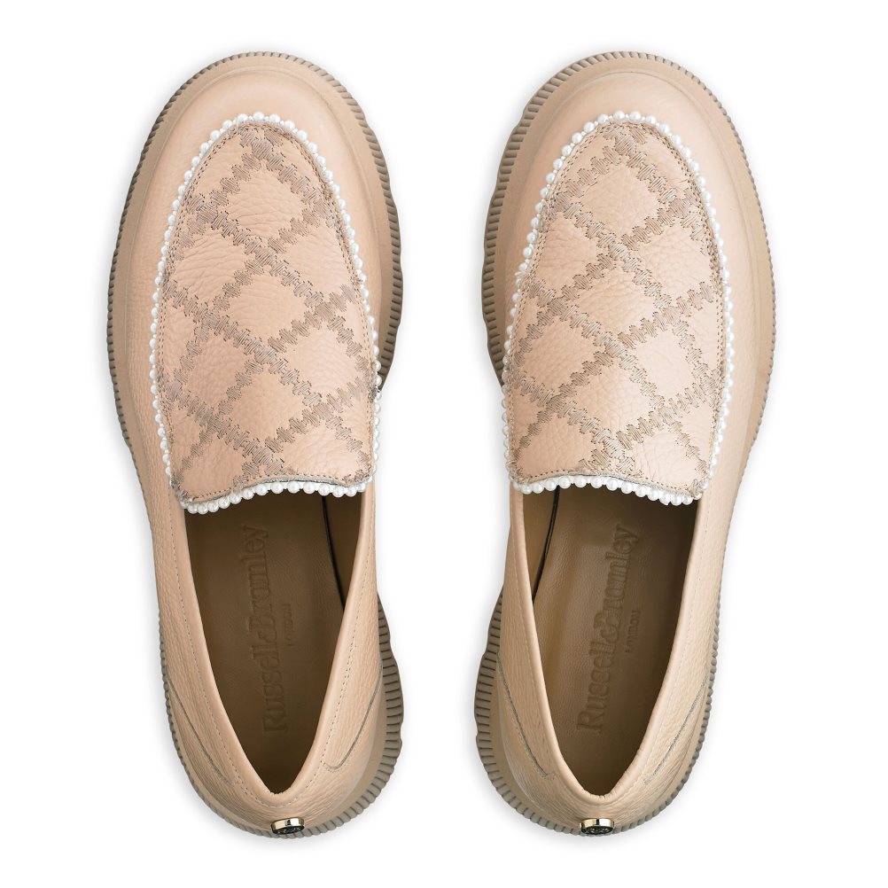 Dámské Loafers Russell & Bromley Patchwork Tlustý Pearl Růžové | CZ-58170L