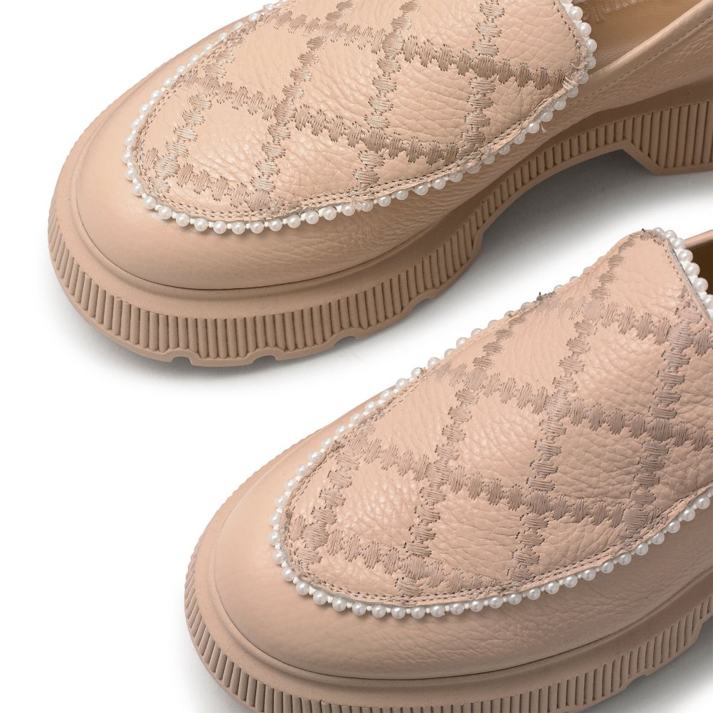 Dámské Loafers Russell & Bromley Patchwork Tlustý Pearl Růžové | CZ-58170L
