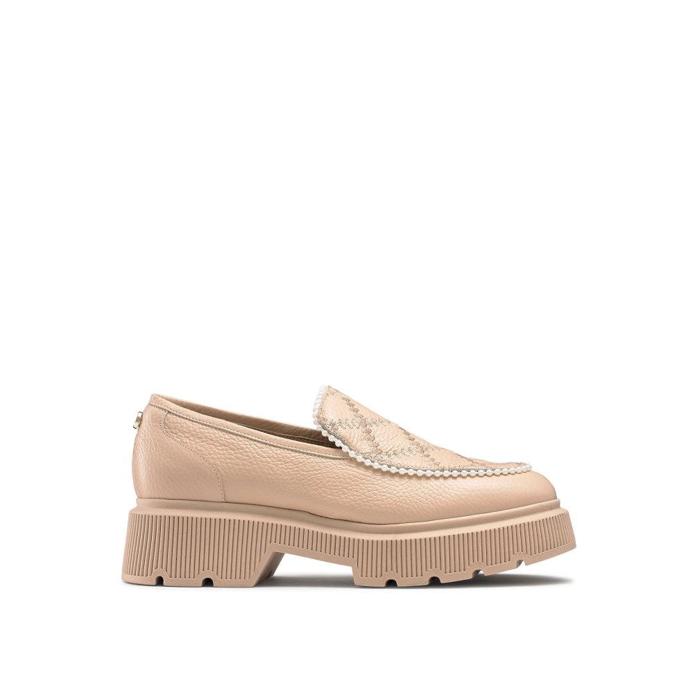 Dámské Loafers Russell & Bromley Patchwork Tlustý Pearl Růžové | CZ-58170L