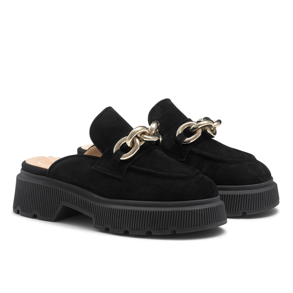 Dámské Loafers Russell & Bromley Ringback Backless Černé | CZ-56349S