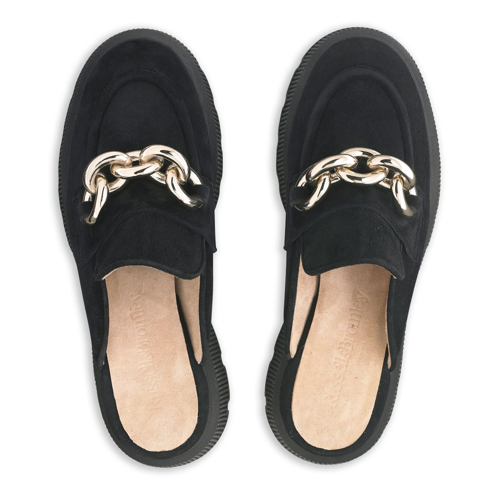 Dámské Loafers Russell & Bromley Ringback Backless Černé | CZ-56349S