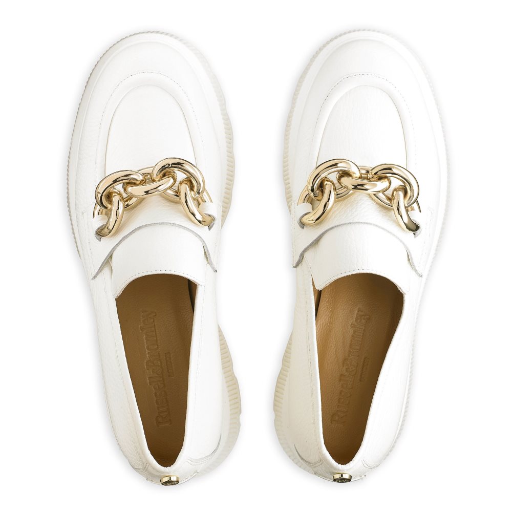 Dámské Loafers Russell & Bromley Ringo Heavy Ring Bílé | CZ-32790N