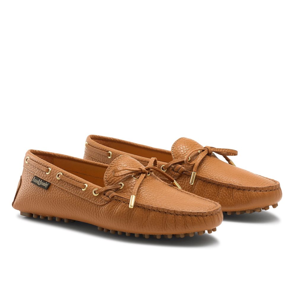 Dámské Loafers Russell & Bromley Strada Bow Trim Driver Hnědé | CZ-29403M