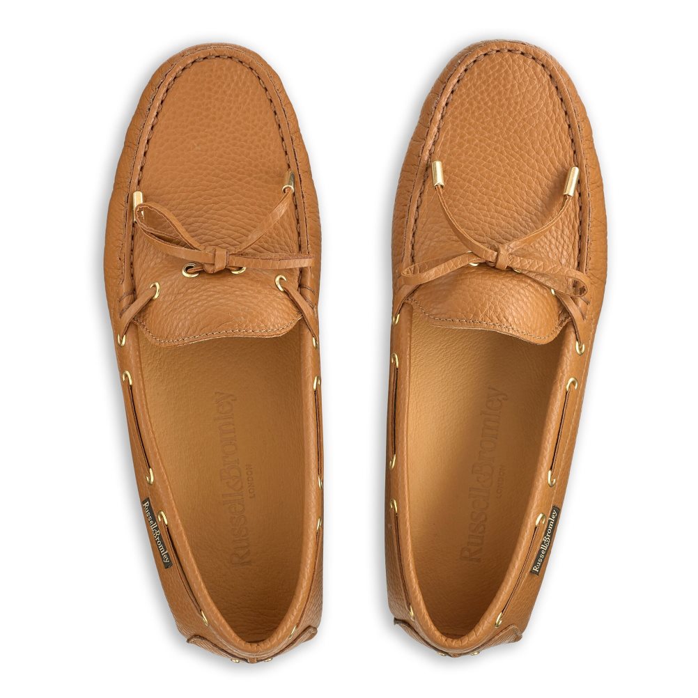 Dámské Loafers Russell & Bromley Strada Bow Trim Driver Hnědé | CZ-29403M
