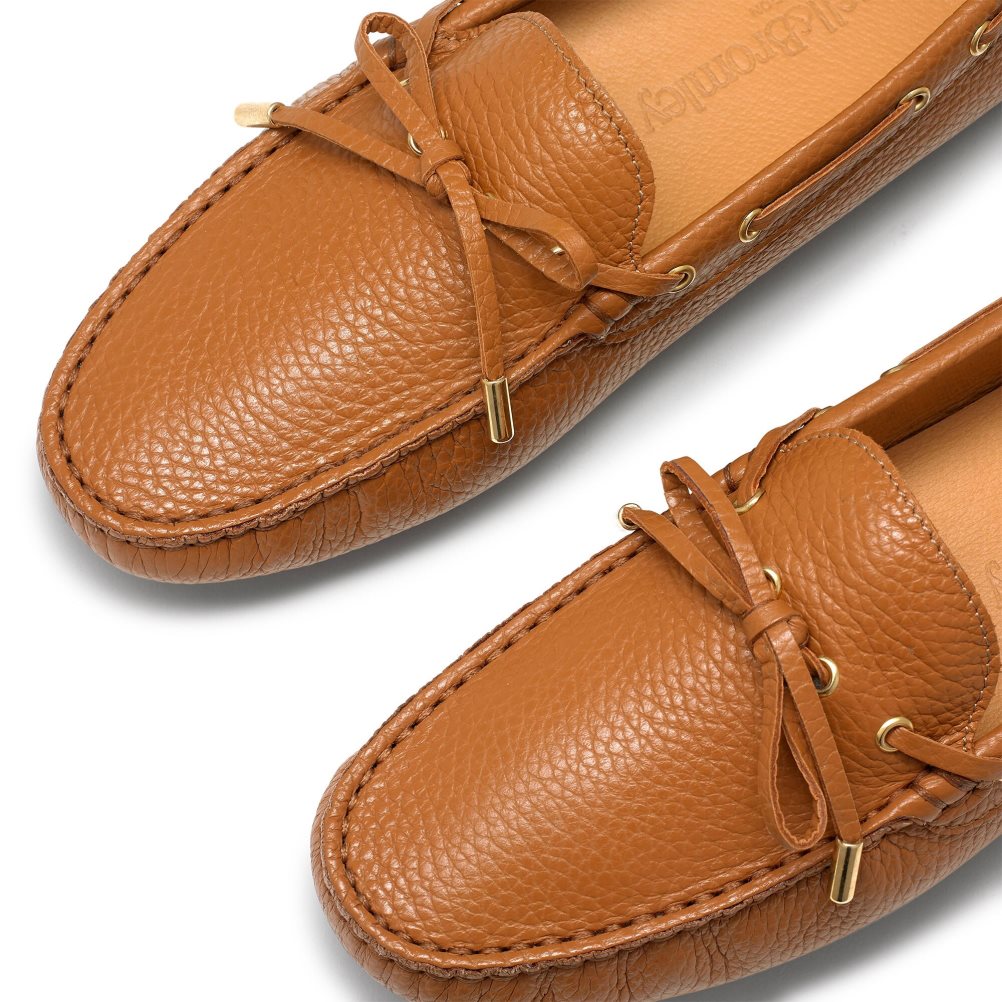 Dámské Loafers Russell & Bromley Strada Bow Trim Driver Hnědé | CZ-29403M