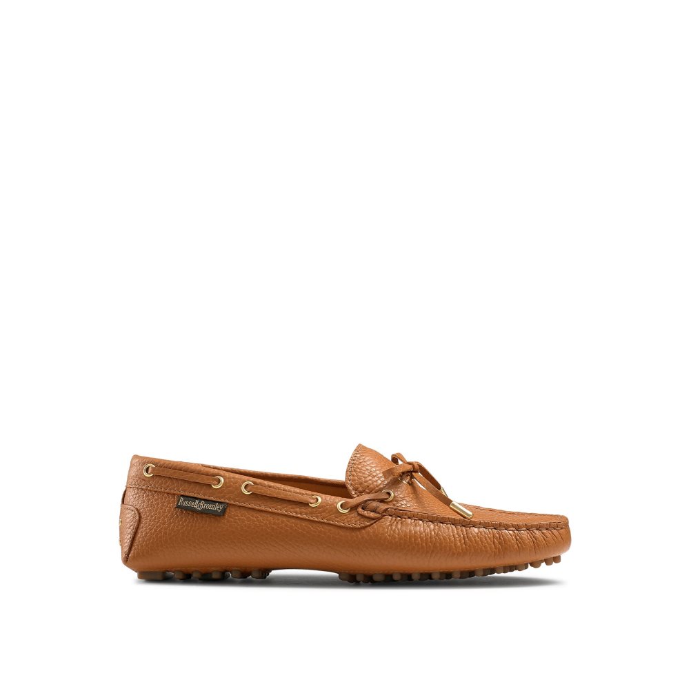 Dámské Loafers Russell & Bromley Strada Bow Trim Driver Hnědé | CZ-29403M