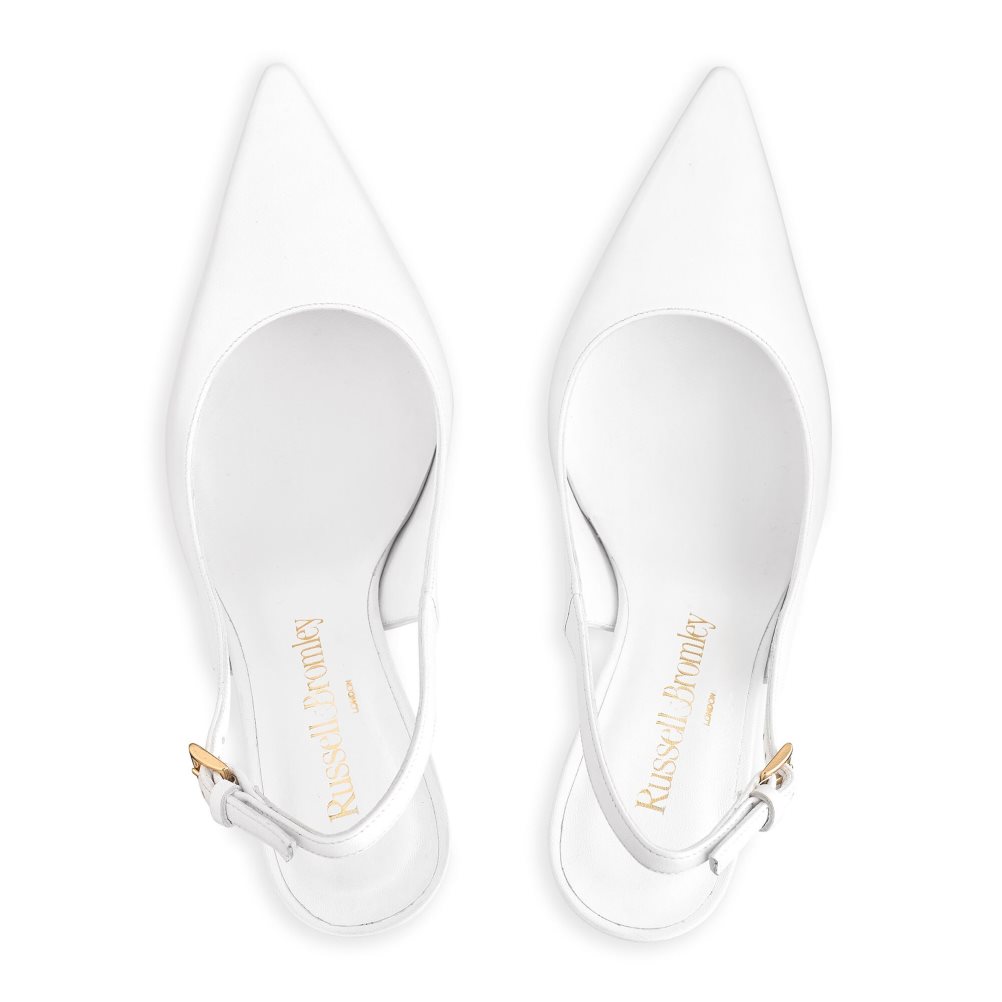 Dámské Lodičky Russell & Bromley Slingback Point Bílé | CZ-02495F