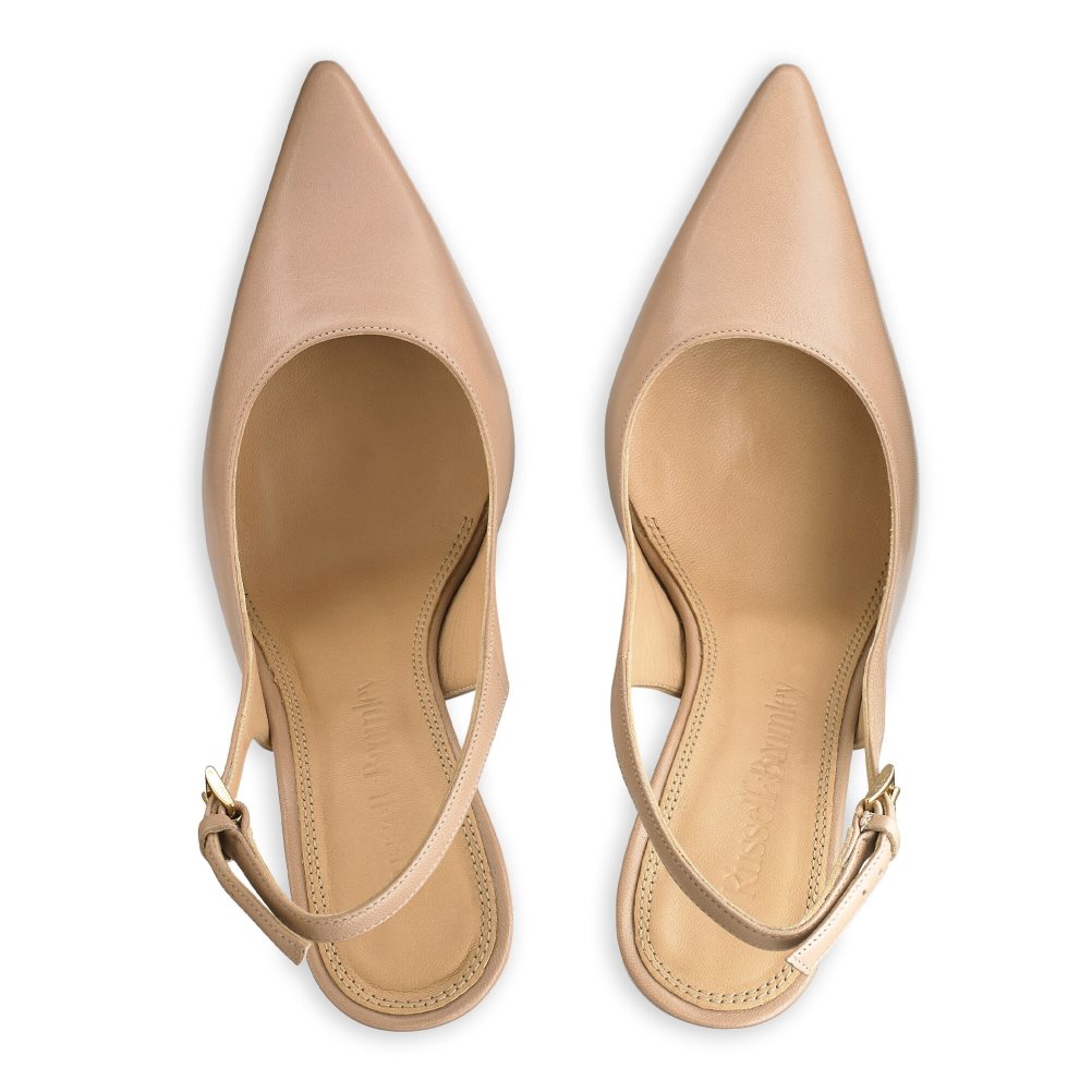 Dámské Lodičky Russell & Bromley Slingback Point Světle Hnědé | CZ-18036W