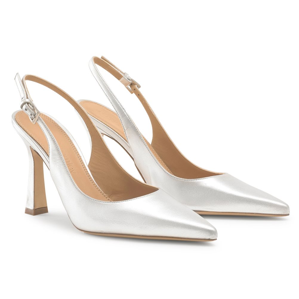Dámské Lodičky Russell & Bromley Slingback Point Stříbrné | CZ-35082P