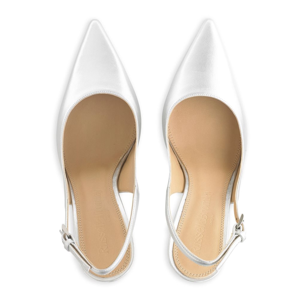 Dámské Lodičky Russell & Bromley Slingback Point Stříbrné | CZ-35082P