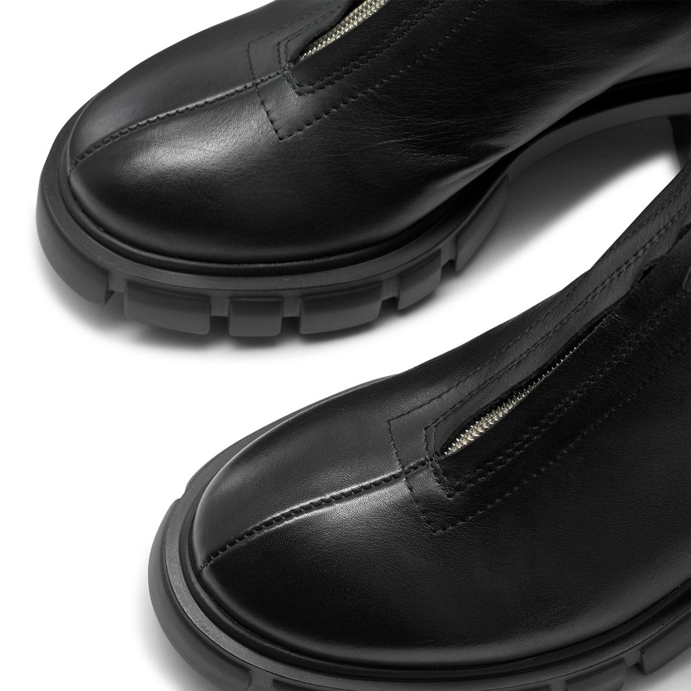 Dámské Masivní Boty Russell & Bromley Zipabout Zip Front Černé | CZ-05816H