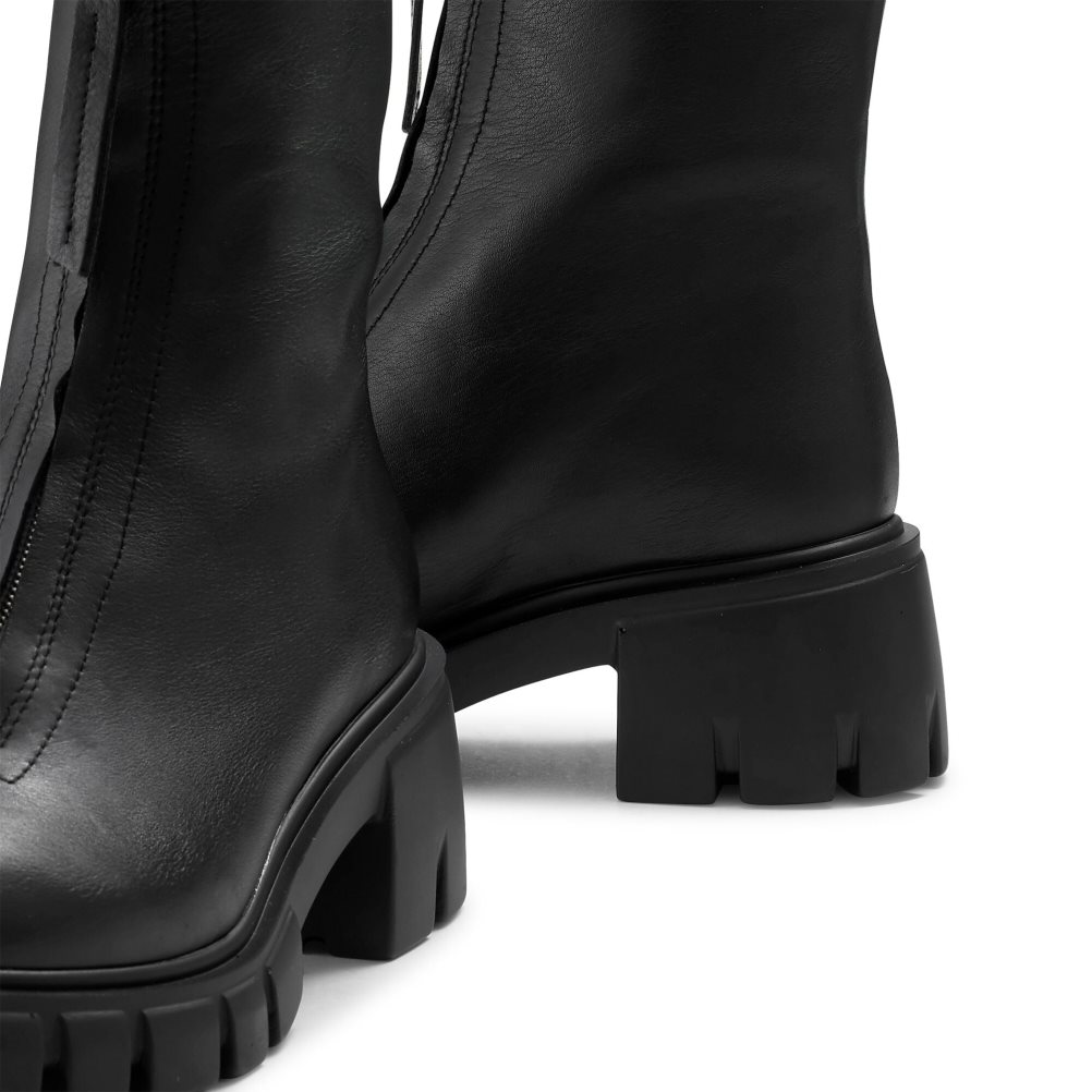 Dámské Masivní Boty Russell & Bromley Zipabout Zip Front Černé | CZ-05816H