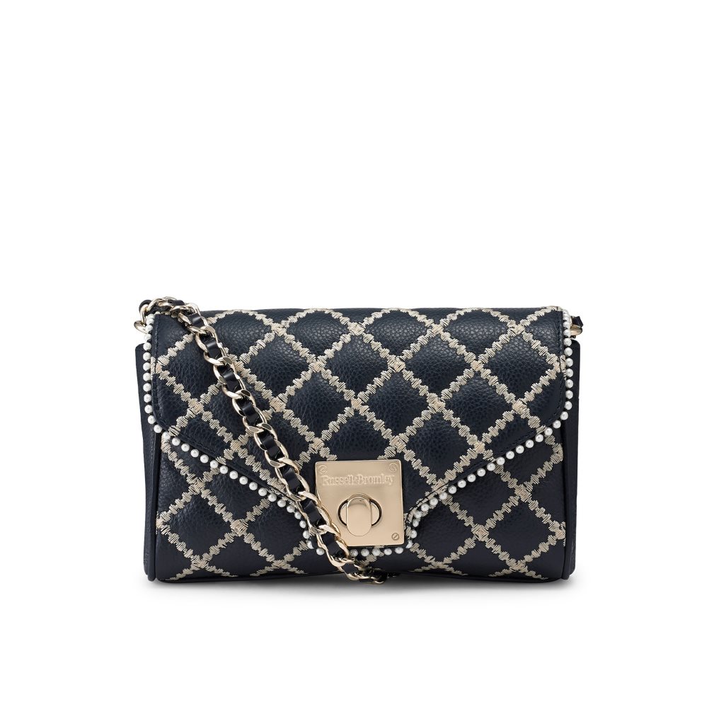 Dámské Mini Taška Russell & Bromley Promenade Chain Tmavě Blankyt | CZ-57219E