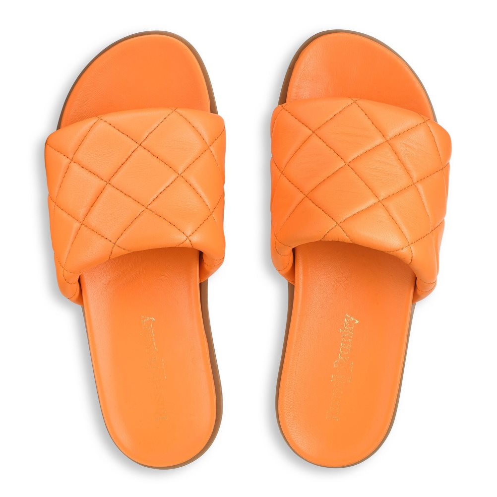 Dámské Pantofle Russell & Bromley Quilted Oranžové | CZ-09465C