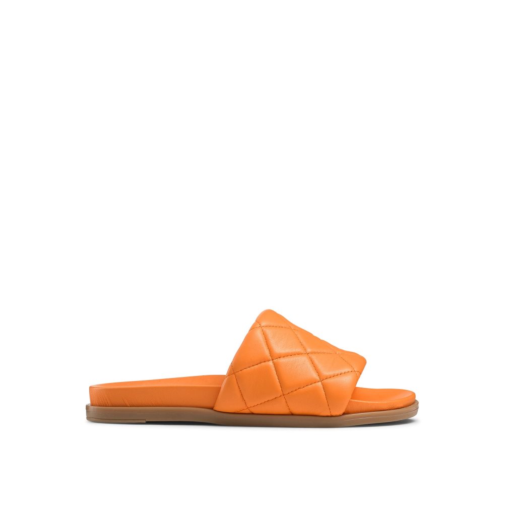 Dámské Pantofle Russell & Bromley Quilted Oranžové | CZ-09465C
