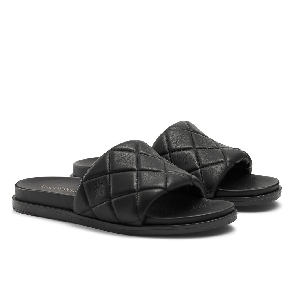 Dámské Pantofle Russell & Bromley Quilted Černé | CZ-27580C