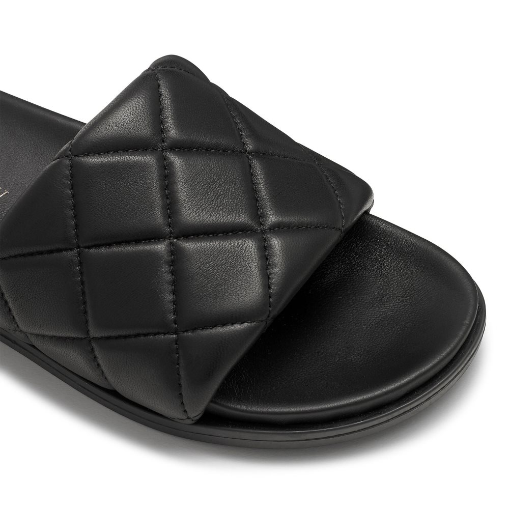 Dámské Pantofle Russell & Bromley Quilted Černé | CZ-27580C