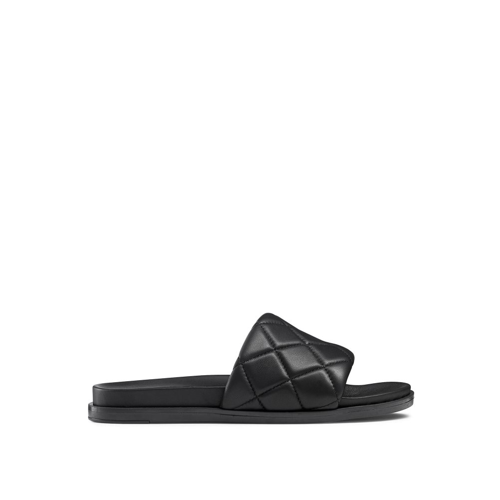 Dámské Pantofle Russell & Bromley Quilted Černé | CZ-27580C