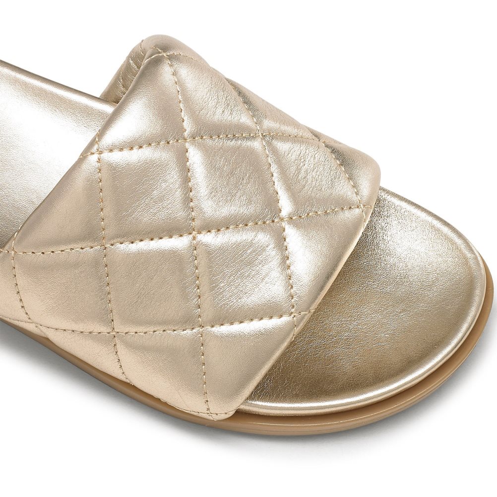 Dámské Pantofle Russell & Bromley Quilted Zlaté | CZ-89375G