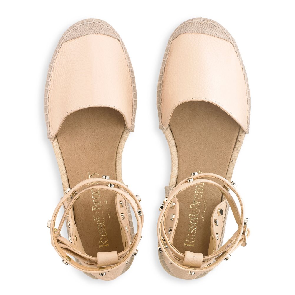 Dámské Ploché Sandály Russell & Bromley Coin Wrap Ankle Wrap Růžové | CZ-23965Z