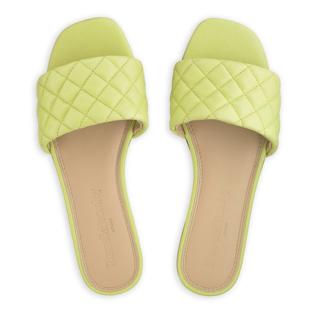 Dámské Ploché Sandály Russell & Bromley Quilted Zelene | CZ-32754N