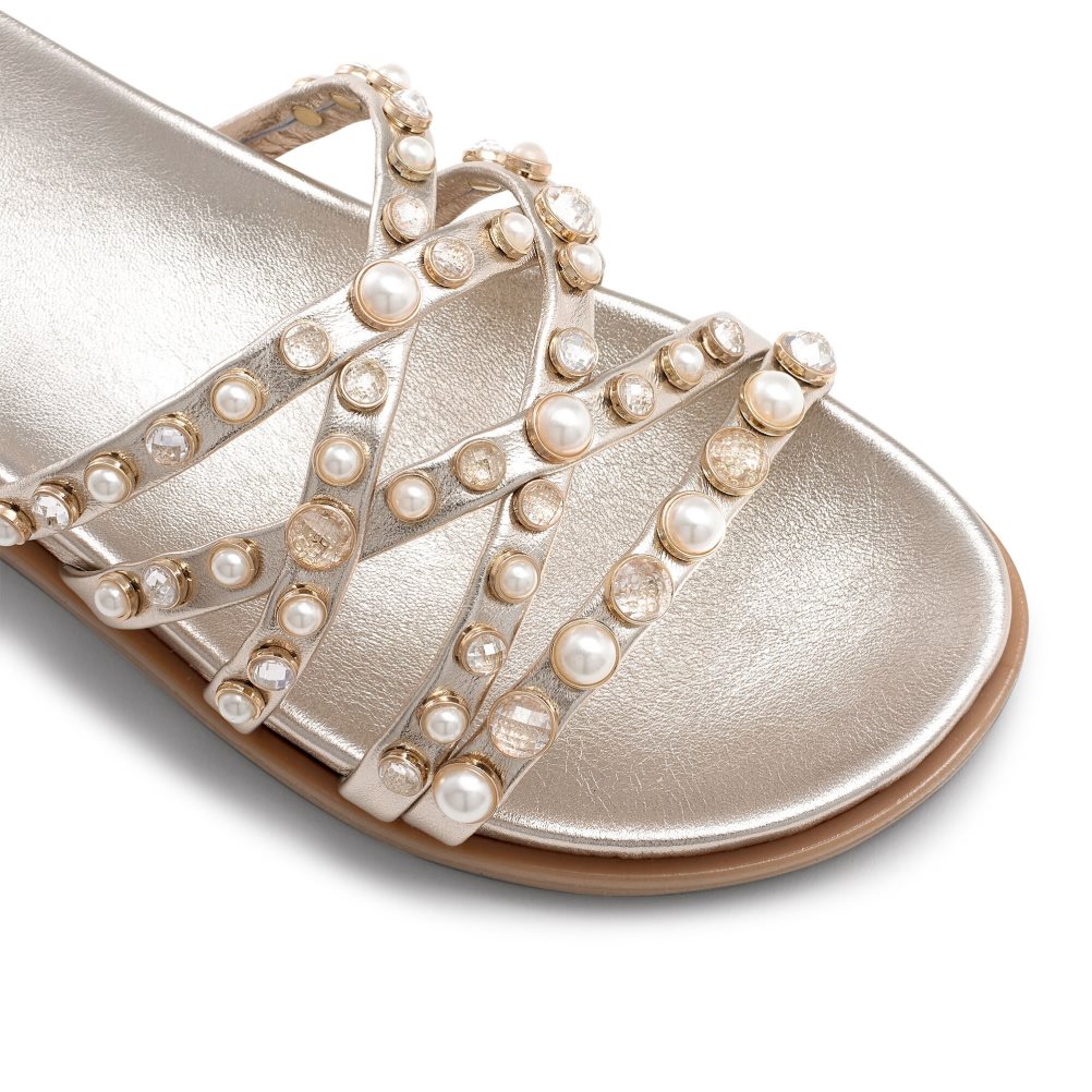 Dámské Ploché Sandály Russell & Bromley Fancy Embellished Zlaté | CZ-38516C