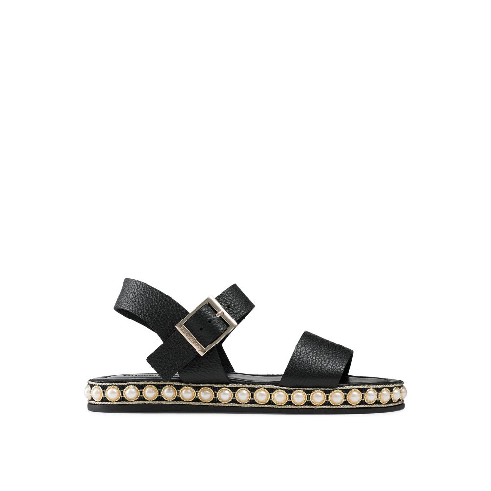 Dámské Ploché Sandály Russell & Bromley Pearljam Pearl Two Part Černé | CZ-39274Y