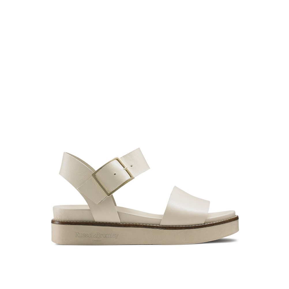 Dámské Ploché Sandály Russell & Bromley Boston Sportovní Krém | CZ-40157D