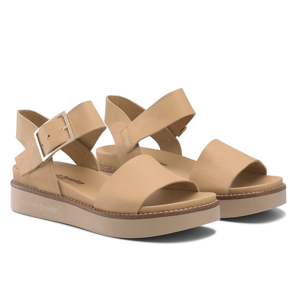 Dámské Ploché Sandály Russell & Bromley Boston Sportovní Světle Hnědé | CZ-41835R