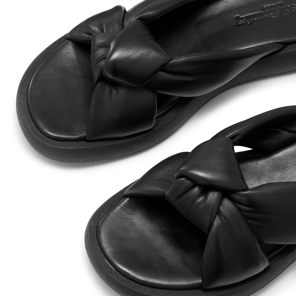 Dámské Ploché Sandály Russell & Bromley Dallas Knot Černé | CZ-41867P