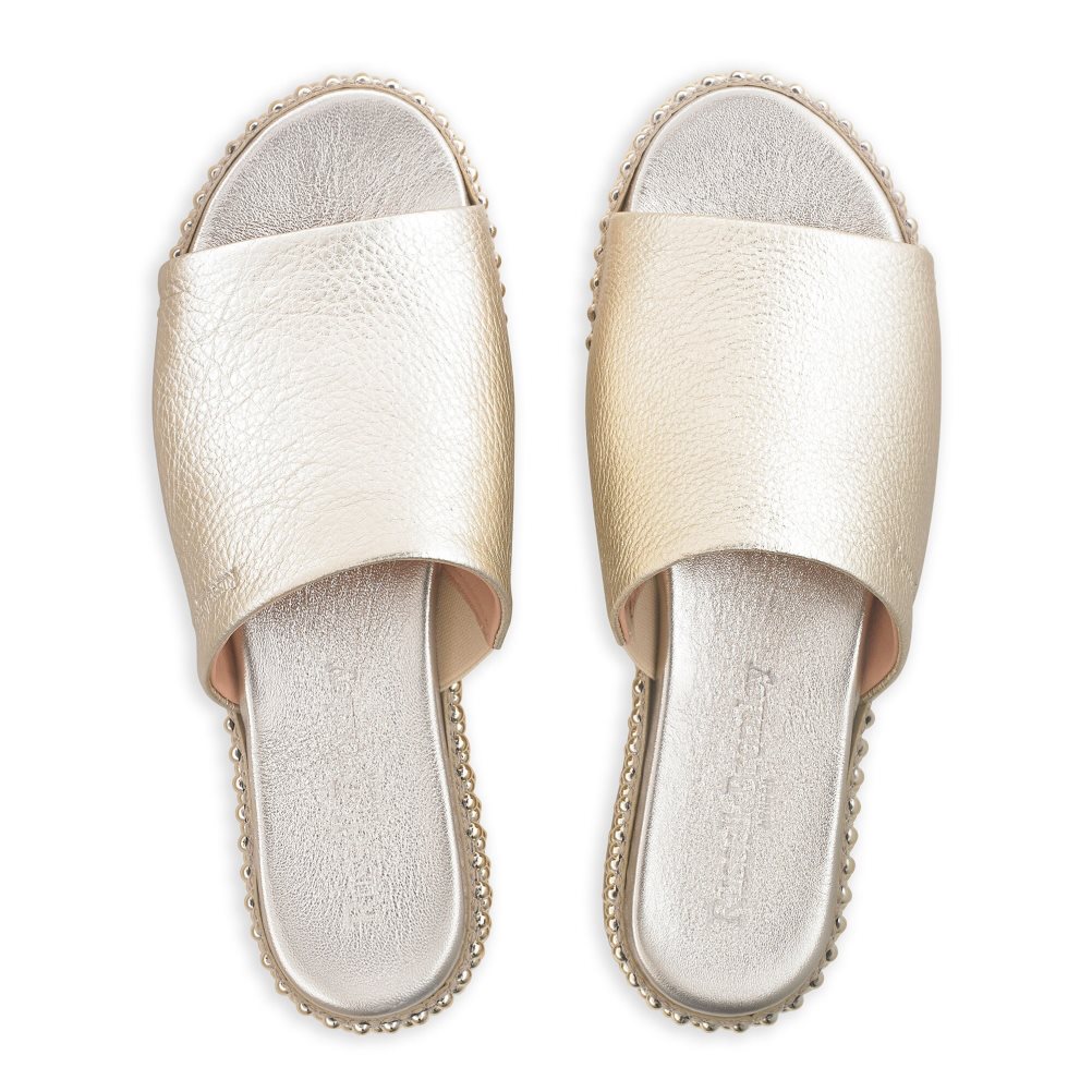 Dámské Ploché Sandály Russell & Bromley Moneypot Zlaté | CZ-69728S