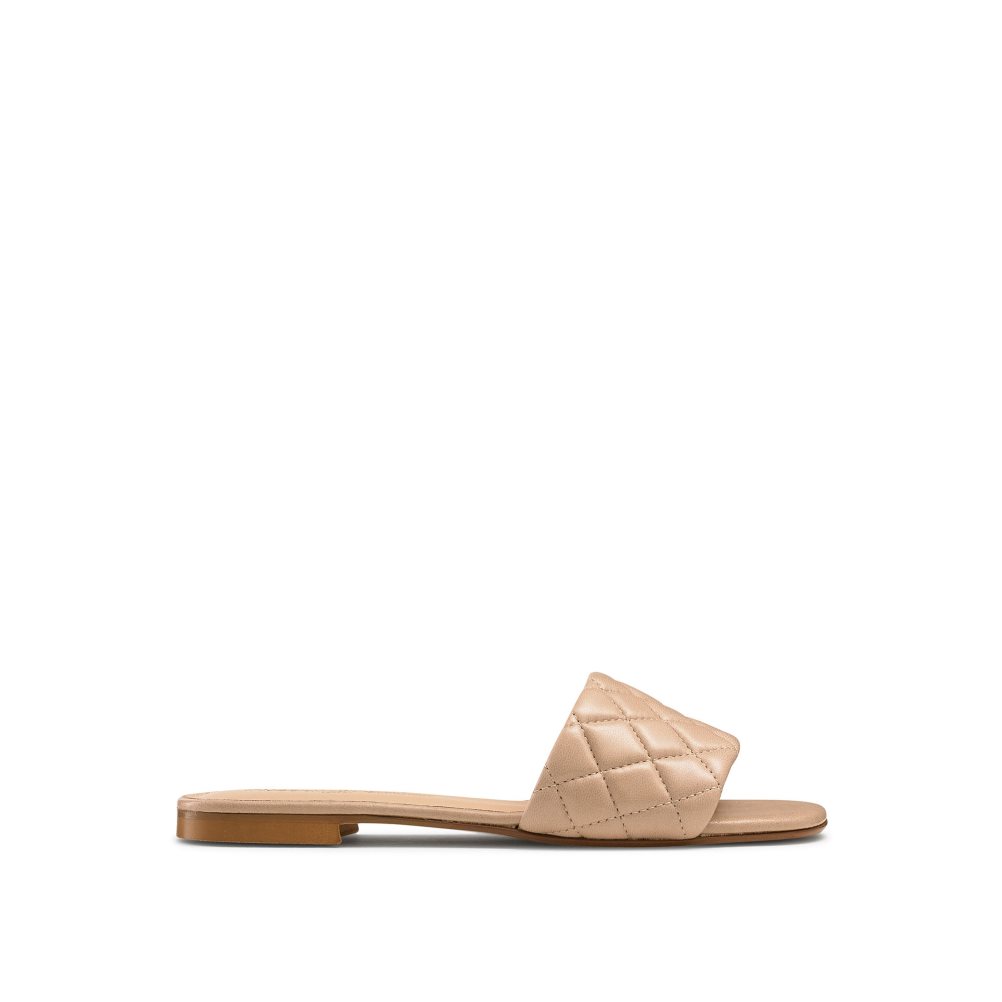 Dámské Ploché Sandály Russell & Bromley Quilted Béžový | CZ-70516S