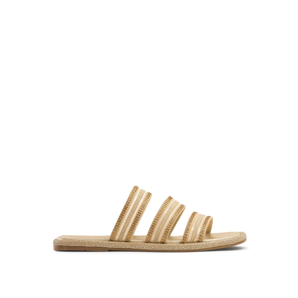 Dámské Ploché Sandály Russell & Bromley Cosmical Embellished Zlaté | CZ-91532X