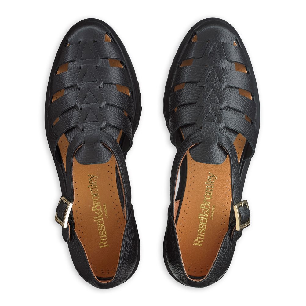 Dámské Ploché Sandály Russell & Bromley Sicily Tlustý Fisherman Černé | CZ-93561Z