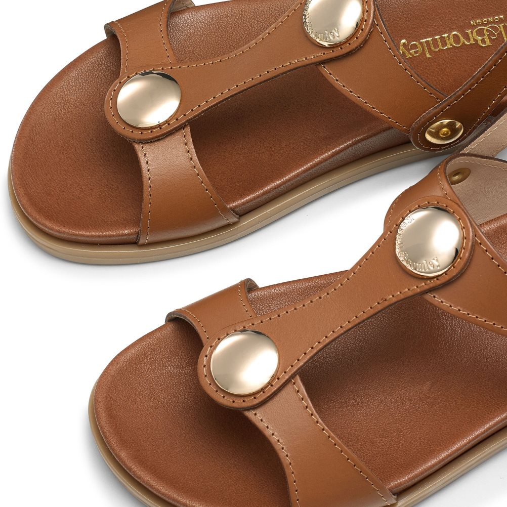 Dámské Ploché Sandály Russell & Bromley Laura Disc Footbed Hnědé | CZ-97142V