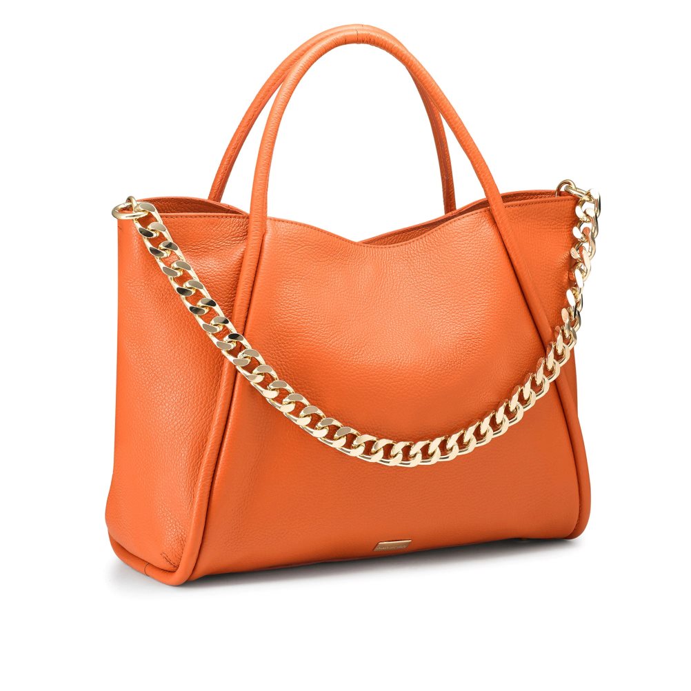 Dámské Přebalovací Tašky Russell & Bromley Icon Chain East/West Grab Oranžové | CZ-21905N