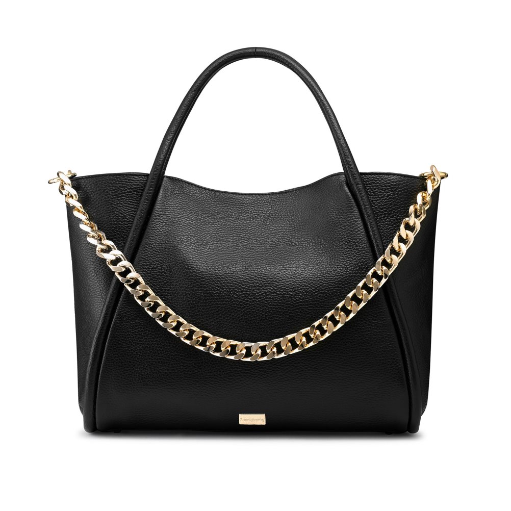 Dámské Přebalovací Tašky Russell & Bromley Icon Chain East/West Grab Černé | CZ-68024M