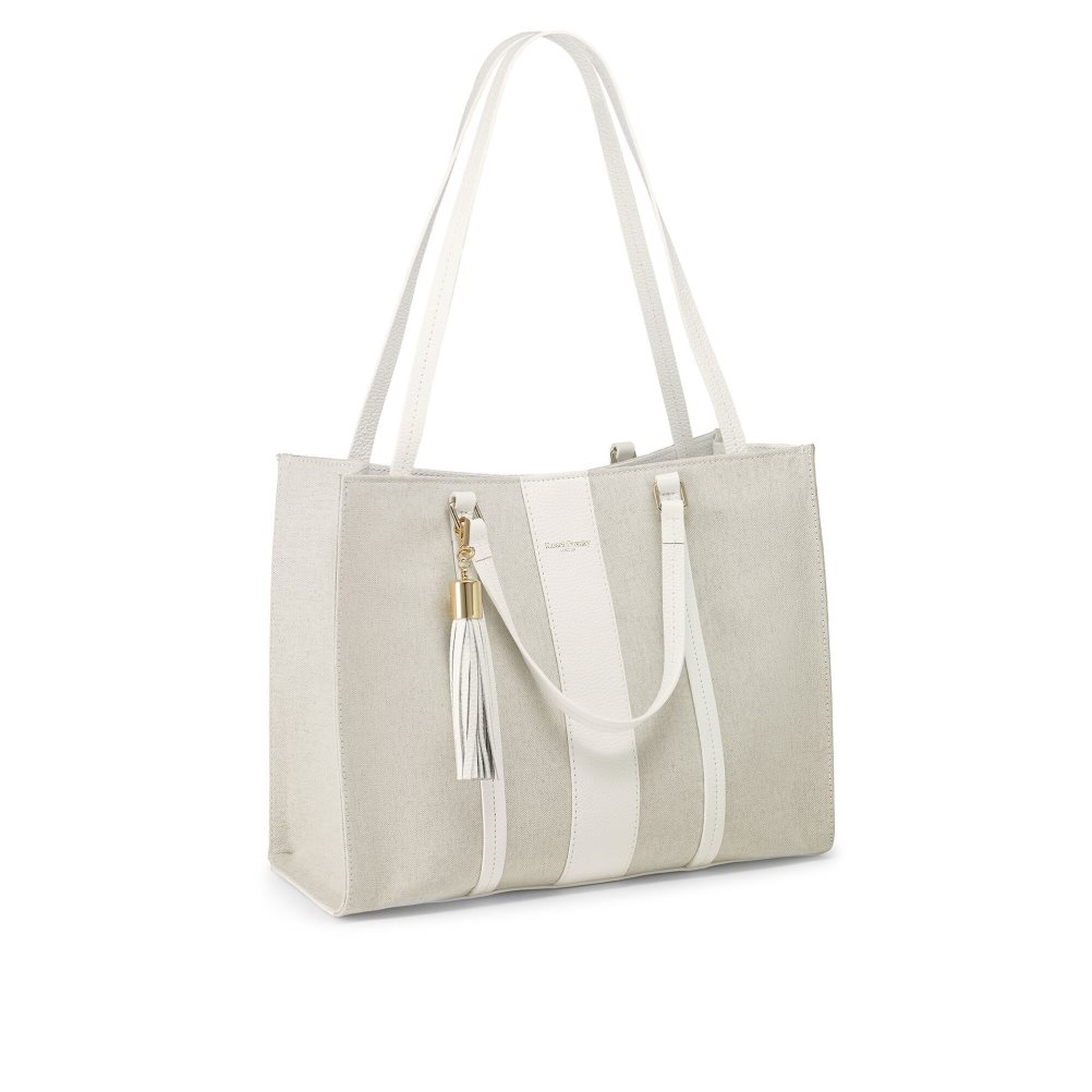 Dámské Přebalovací Tašky Russell & Bromley Clarity Eco Boxy Shopper Bílé | CZ-87316Q