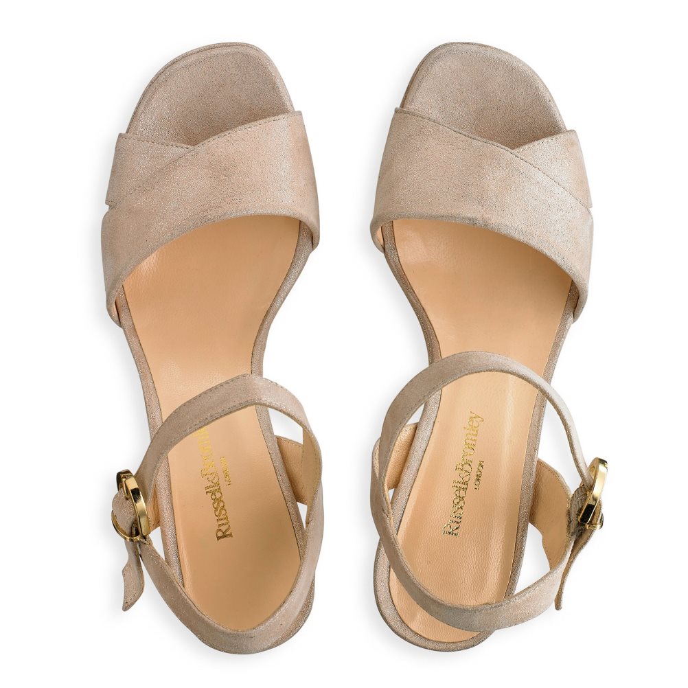 Dámské Sandály na Podpatku Russell & Bromley Topform Platformy Platina | CZ-02645H