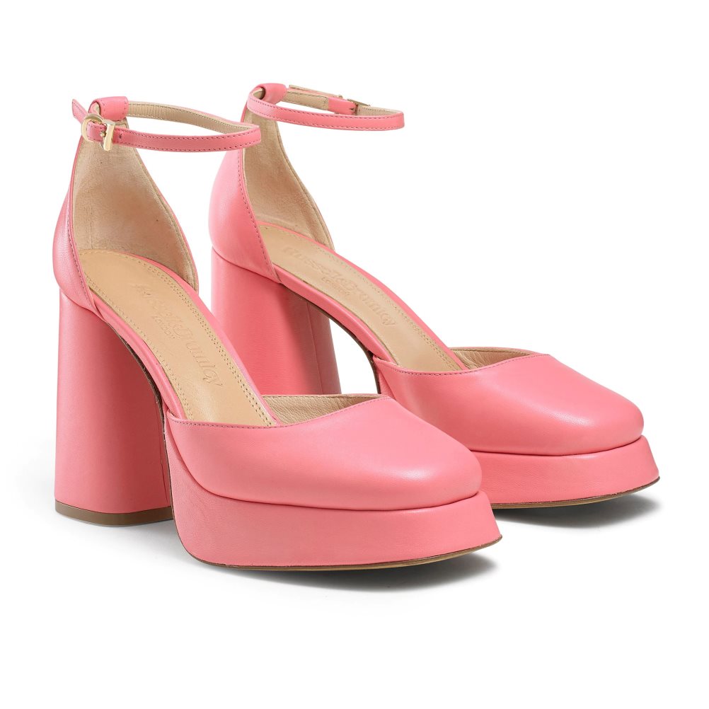Dámské Sandály na Podpatku Russell & Bromley Flawless Extreme Platformy Růžové | CZ-04936W