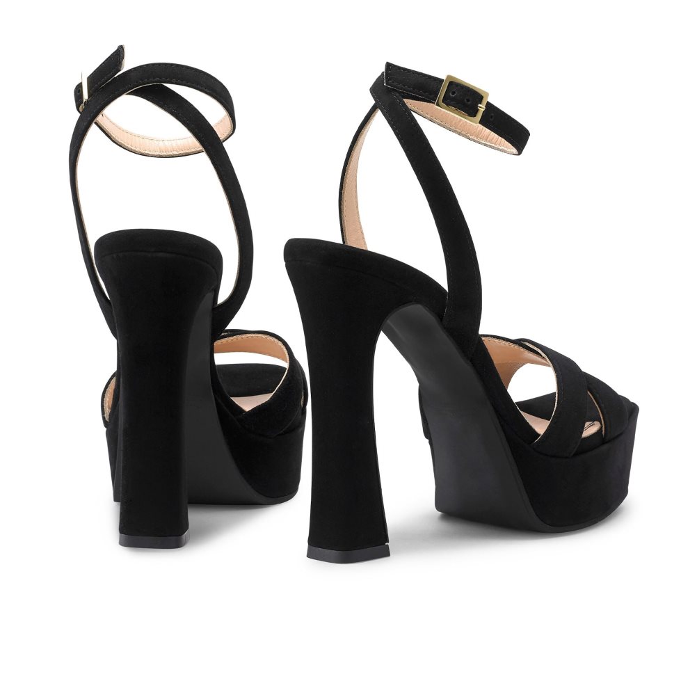 Dámské Sandály na Podpatku Russell & Bromley Far Out Cross Páskové Platformy Černé | CZ-10724D